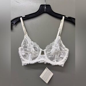 LA PERLA Brigitta Floral-lace Underwire Bra In White size 32C